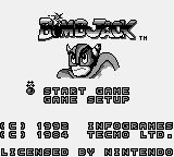 Bomb Jack Title Screen